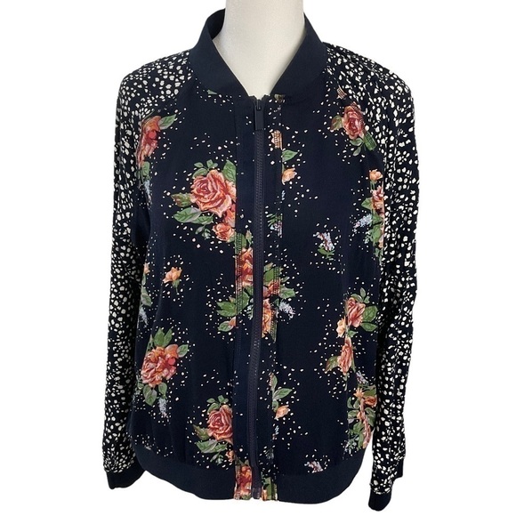 Maurices Jackets & Blazers - 🎉 Maurices Blue Floral Lightweight Bomber Style Jacket